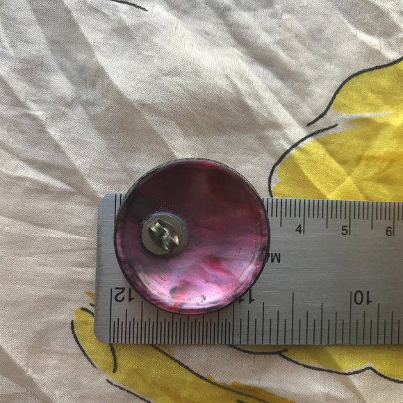 Vintage Shimmery Acrylic 1980s Stud Earrings - Picture 4 of 6